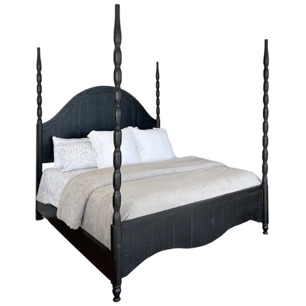 Z Charlie Black King Bed w/ Posts - CHARLKB+CHARLFB+CHARLQPB+CHARLRB