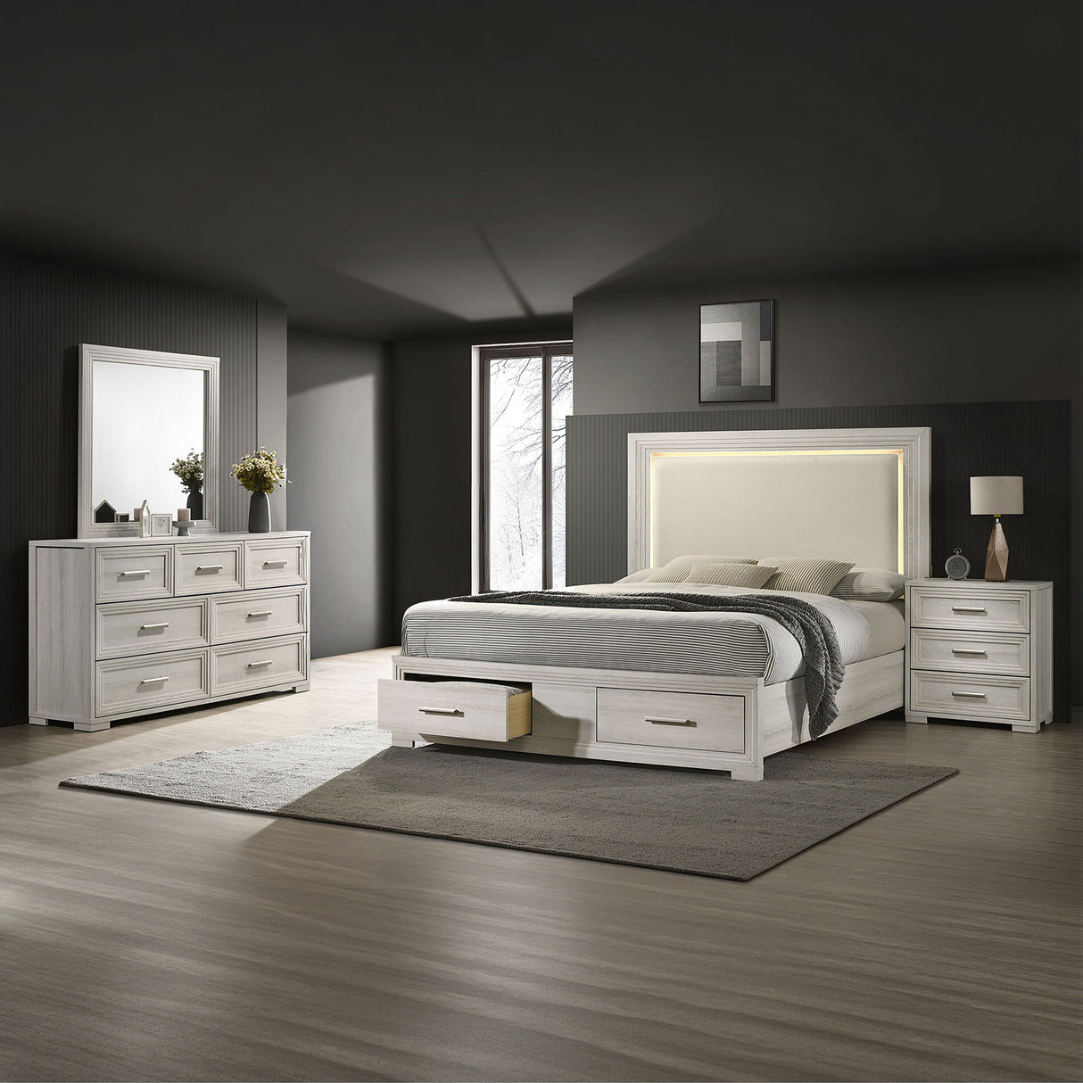 Colorado - Bedroom Set With Upholstered LED Headboard