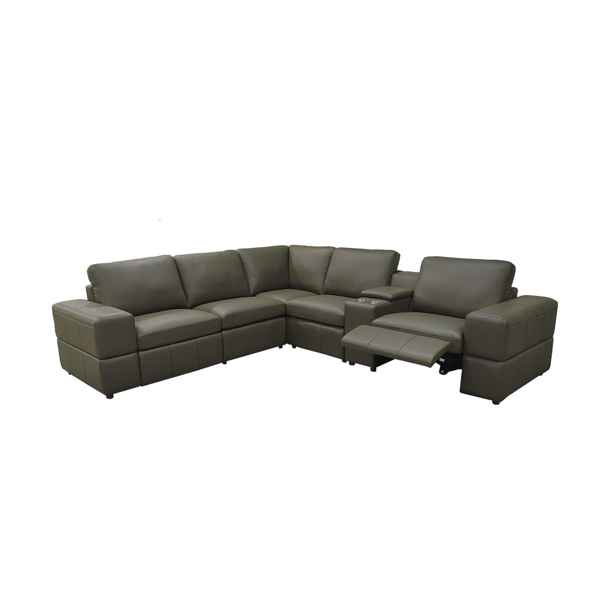 Upholstered Large Arms Sectional With Recliner Seats