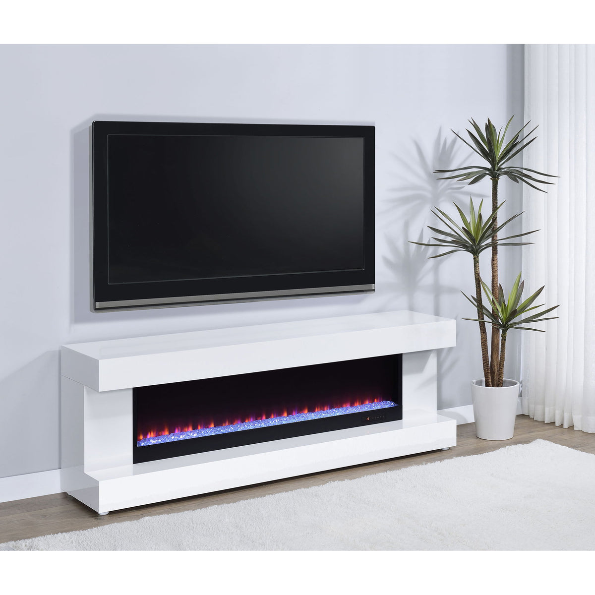 TV Stand Fireplace Console With Bluetooth Speaker