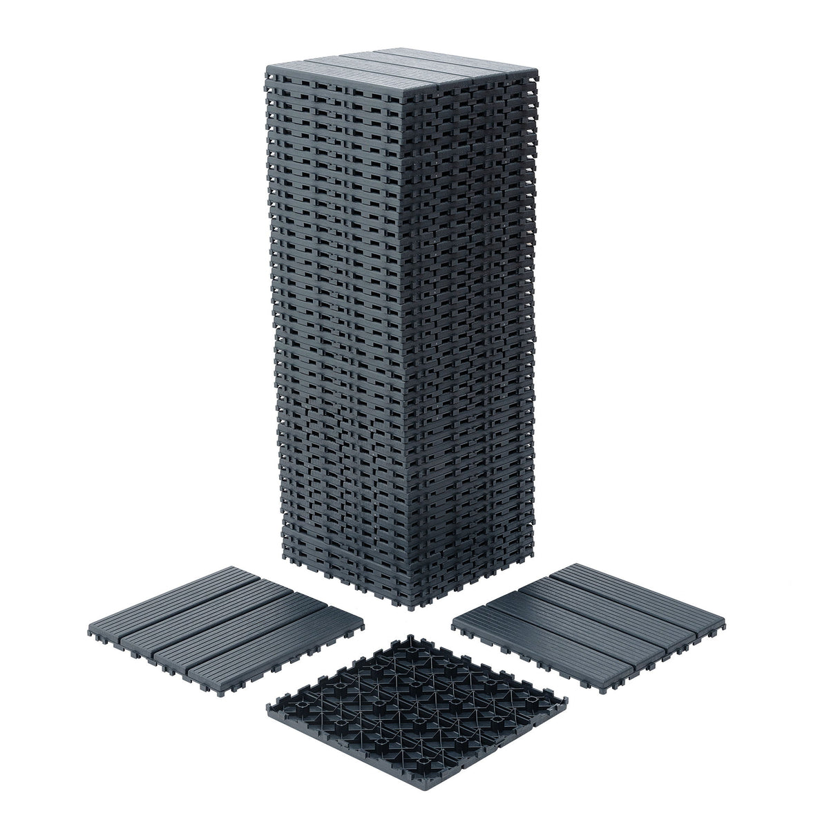 Interlocking Plastic Deck Tiles, Waterproof Outdoor / Indoor Patio Flooring