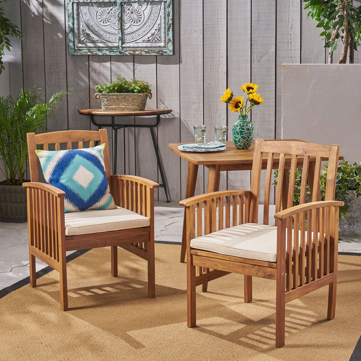 Casa - Dining Chair Set With Cushions (Set of 2) - Brown