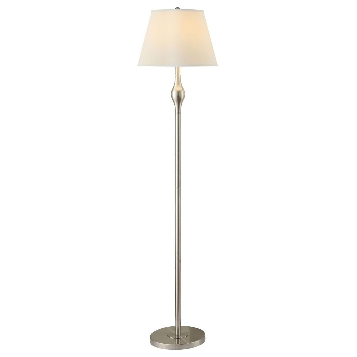 3 Piece Lamp Set, Floor Lamp And 2 Table Lamps - Silver