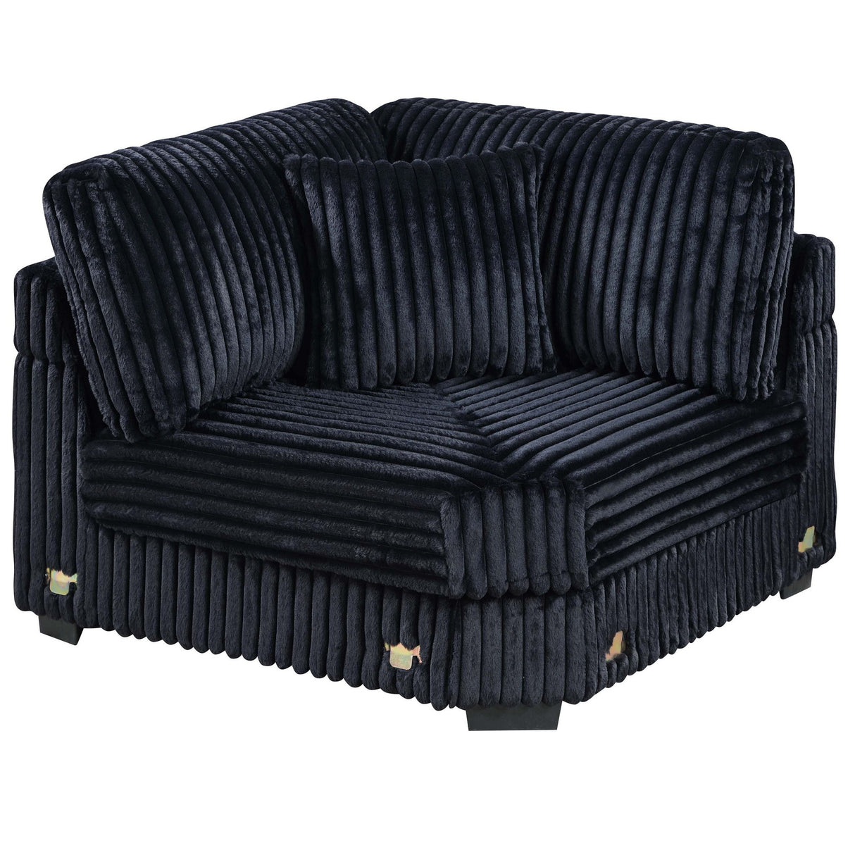 1 Piece Corner Wedge Only Texture Upholstered Modular Living Room Furniture - Black