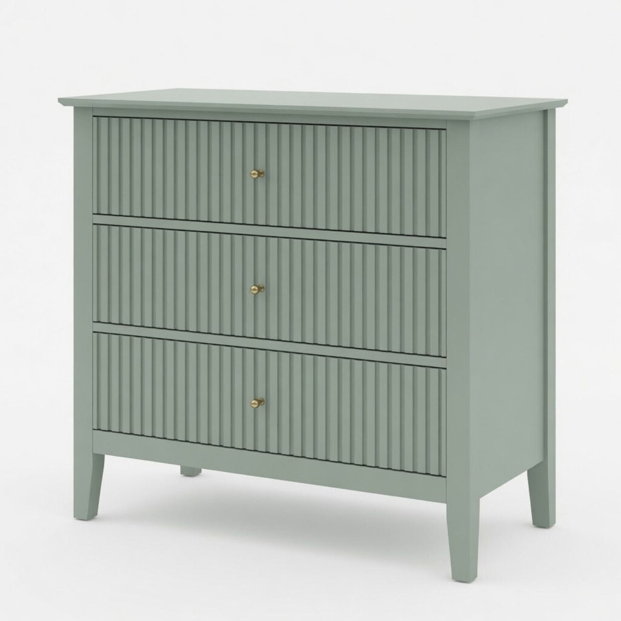 Fluted 3 Drawer Nightstand With Soft Close Slides