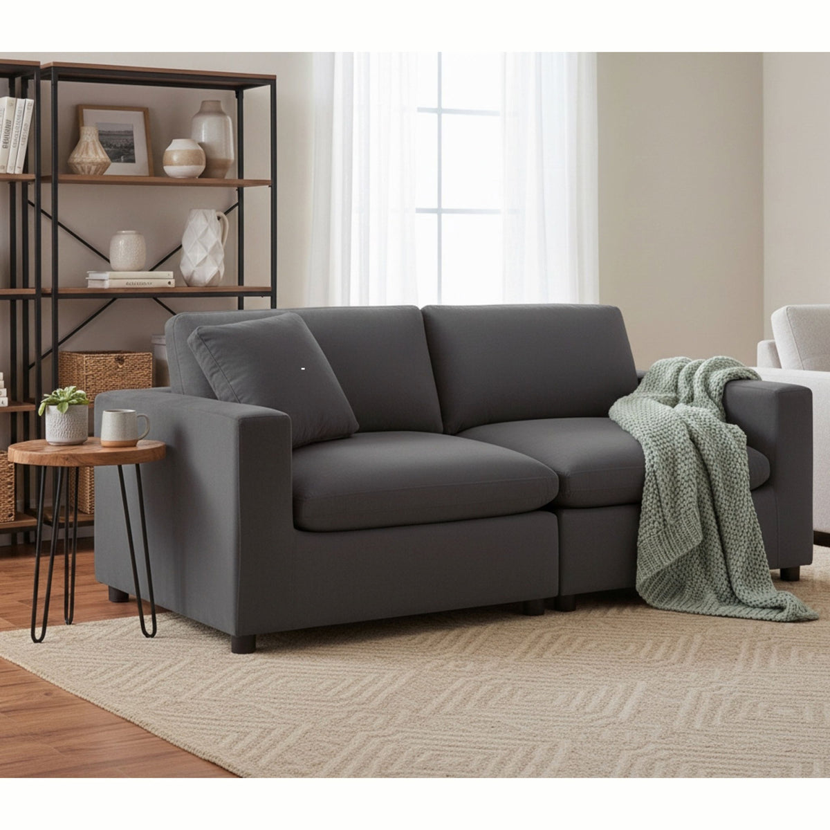 Caylie - Modular 2 Piece Sofa - Charcoal