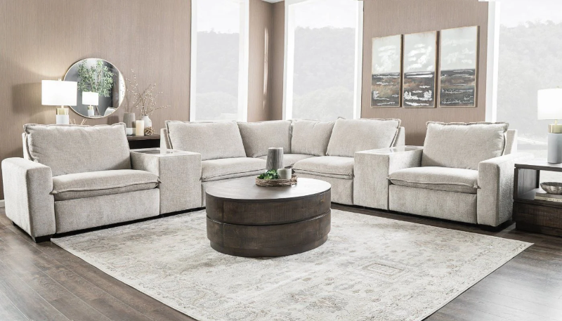 Loveshack 7-Piece Reclining Sectional W/ 2 Consoles - LARDSLVS+WEDSLVST+CODSLVSTx2+ARCDSLVSx2+RARDSLVS