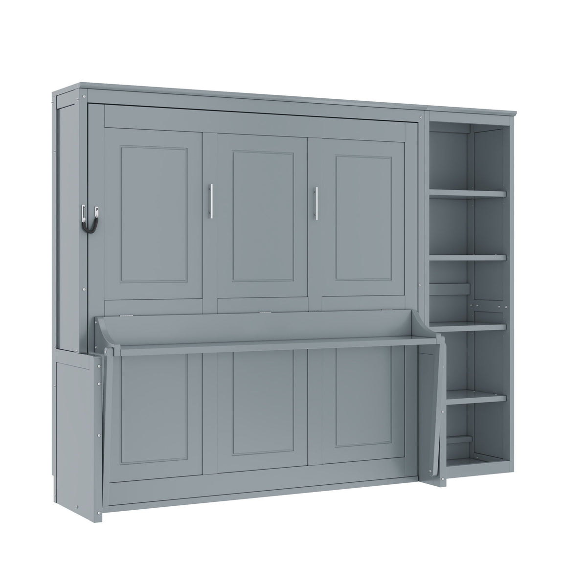 Sturdy Murphy Bed With Desk And Bookshelf