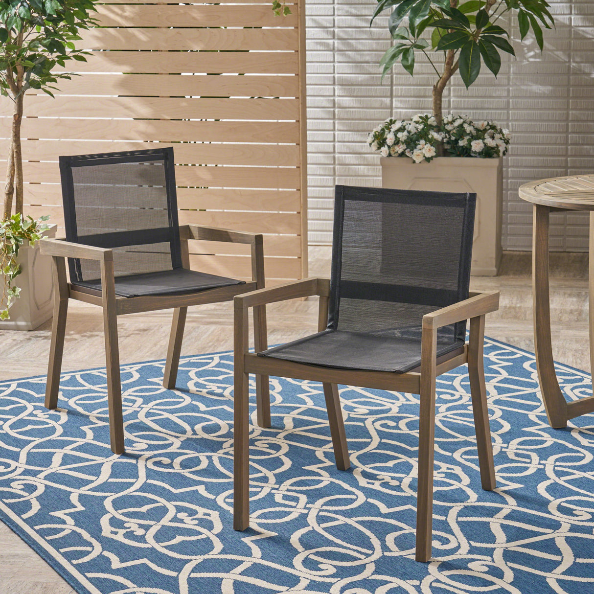 Belfast - Dining Chair With Acacia Wood Frame And Seating (Set of 2)