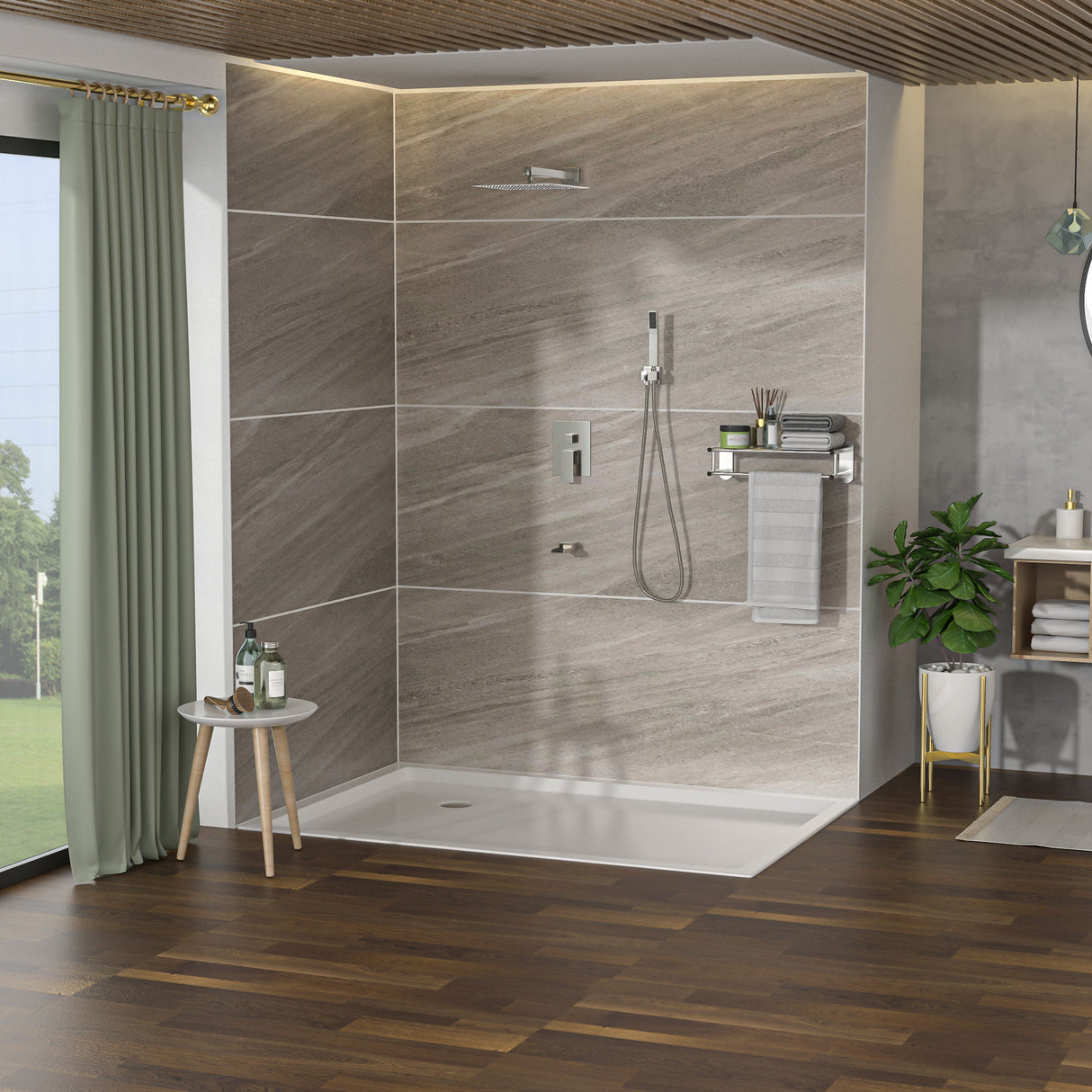 10" Wall Mounted Square Shower System With Rough In Valve