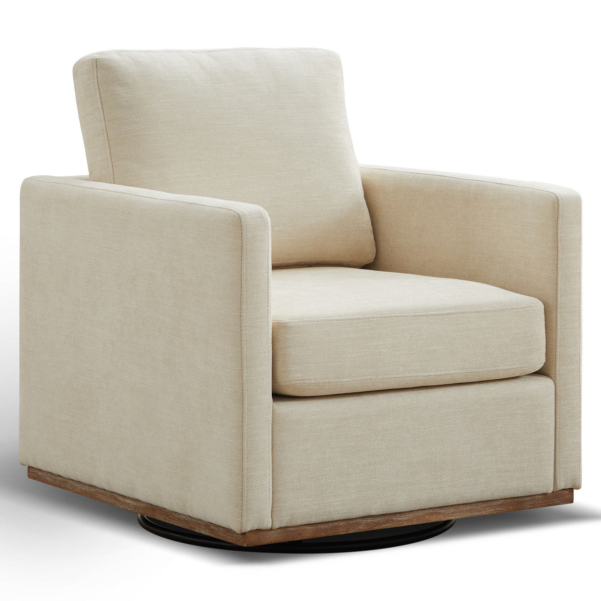 Square Upholstered Swivel Accent Chair