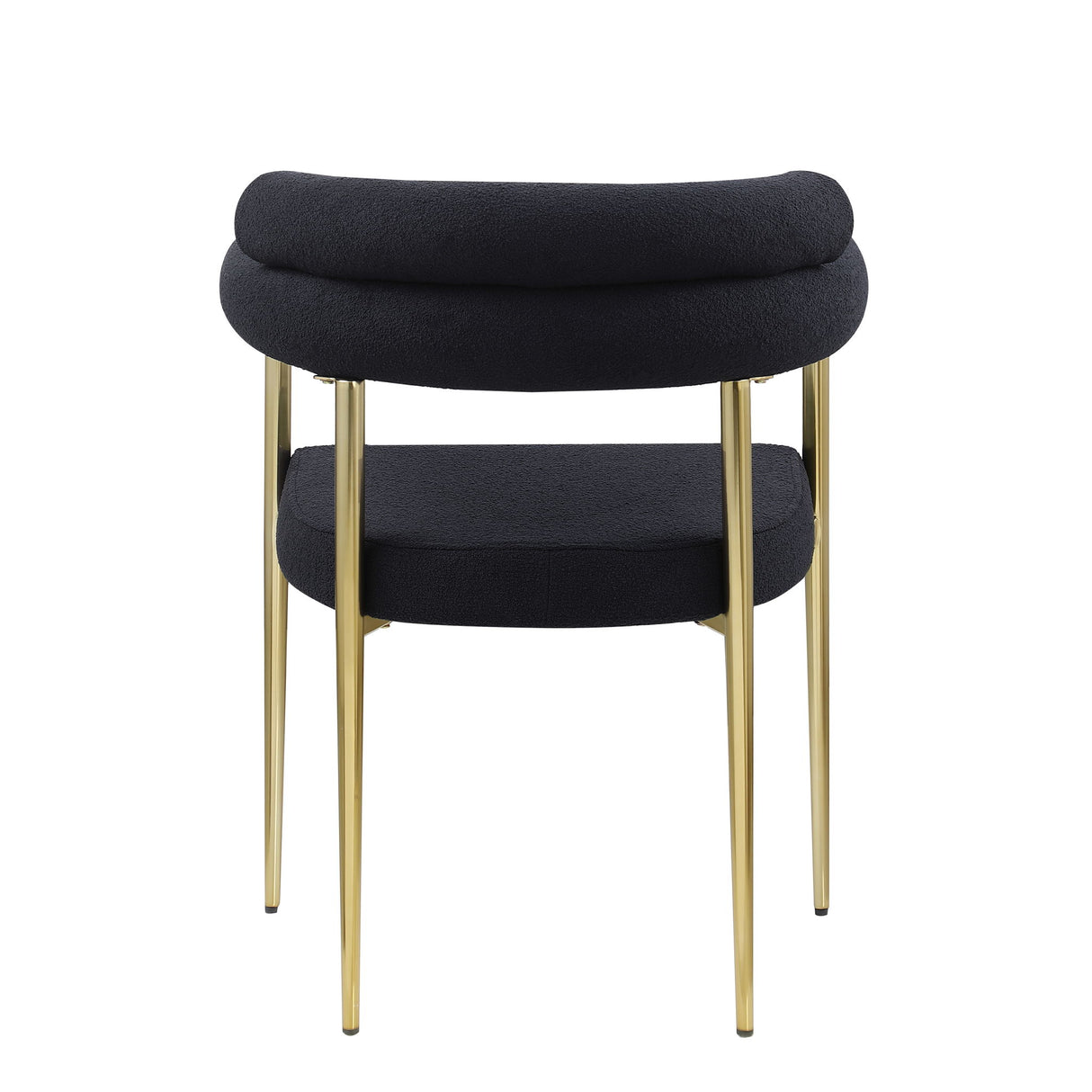 Dining Chairs (Set of 2), Mid-Century Modern Dining Chairs, Kitchen Dining Room Chairs, Round Boucle Backrest Sherpa Dining Chair With Brushed Metal Legs