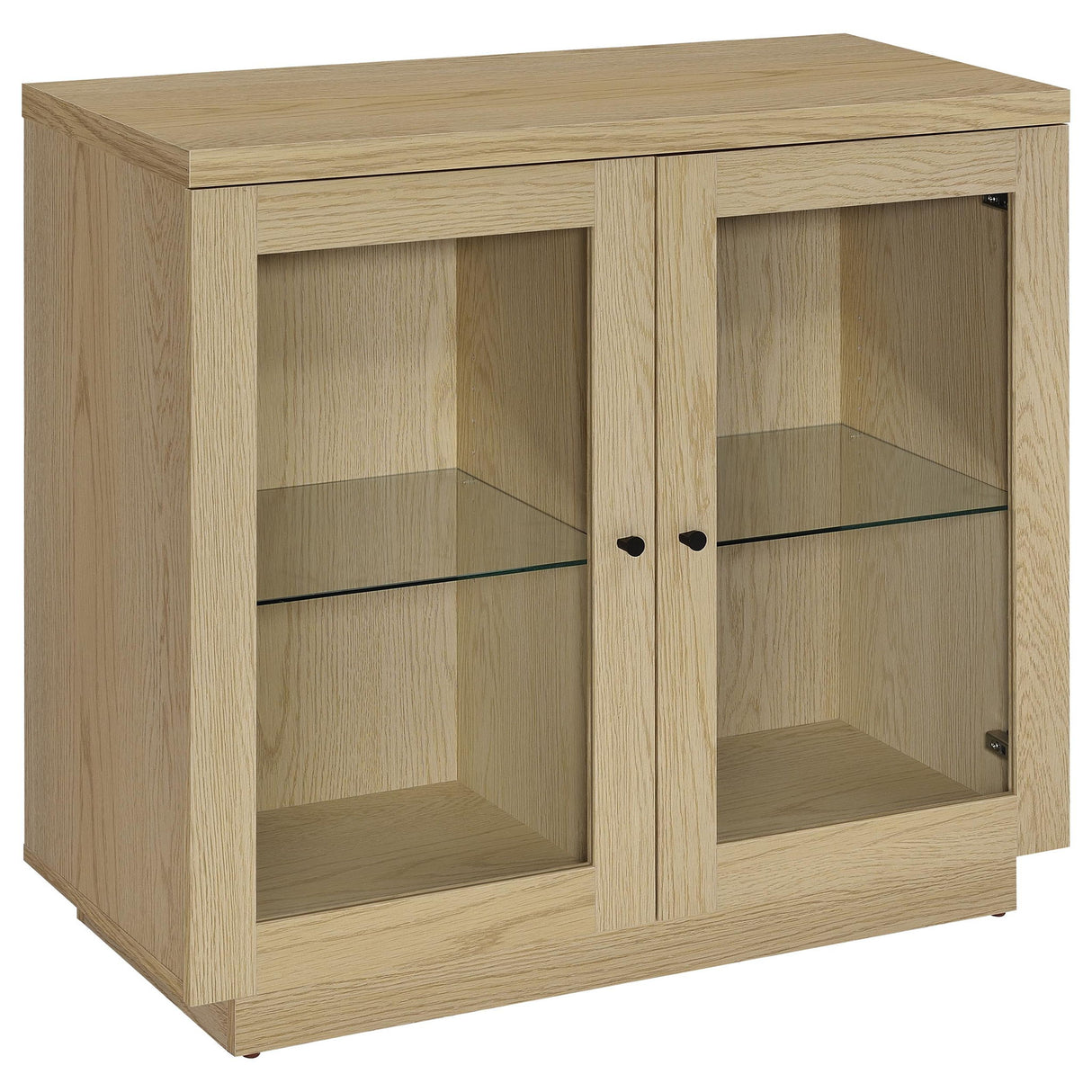 Metro - 2 Door Display Cabinet With Adjustable Shelves - Light Oak