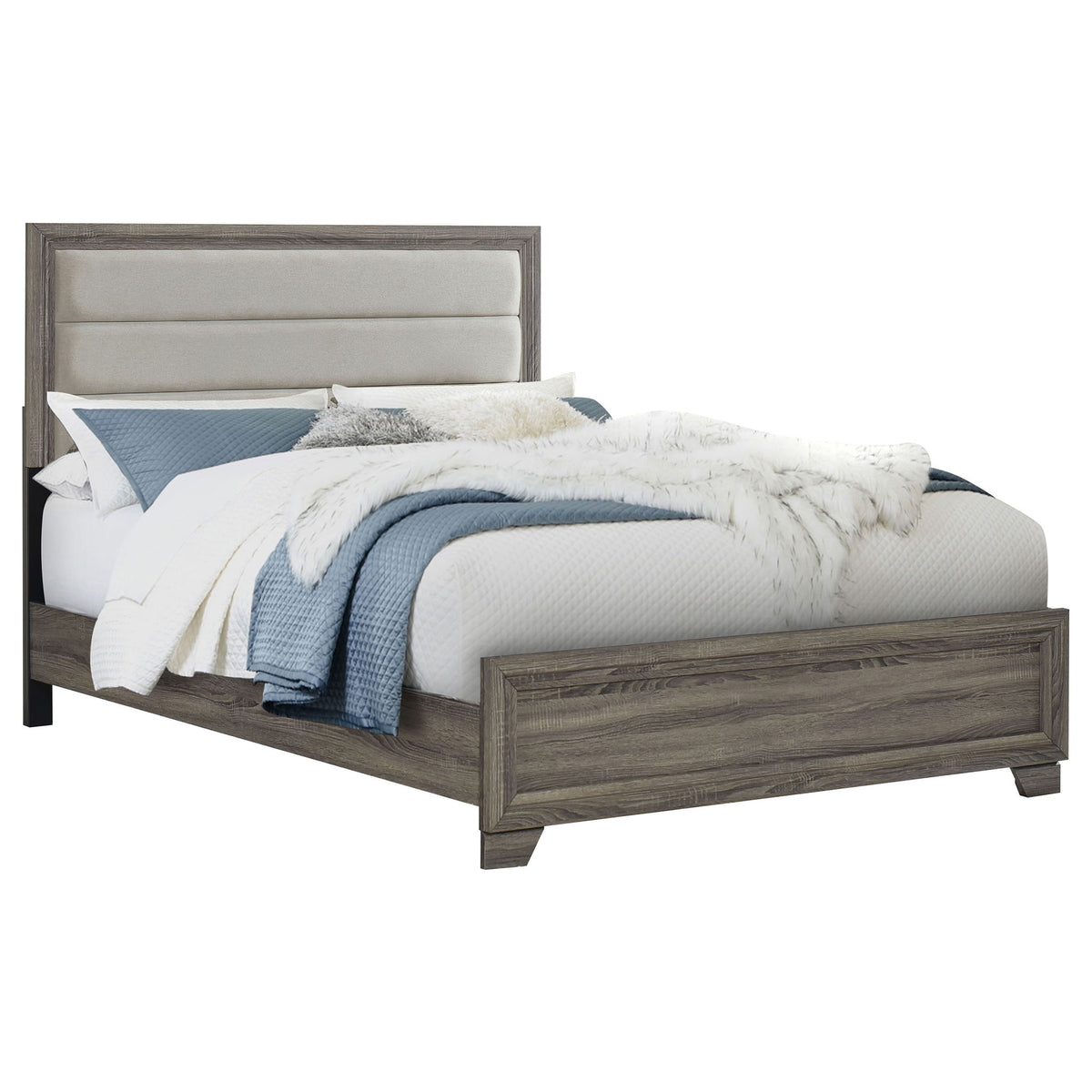 Funston - Panel Bed With Upholstered Headboard