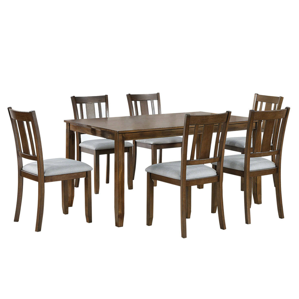 Kitchen Dining Set, Rectangular Dining Table With Upholstered Chairs