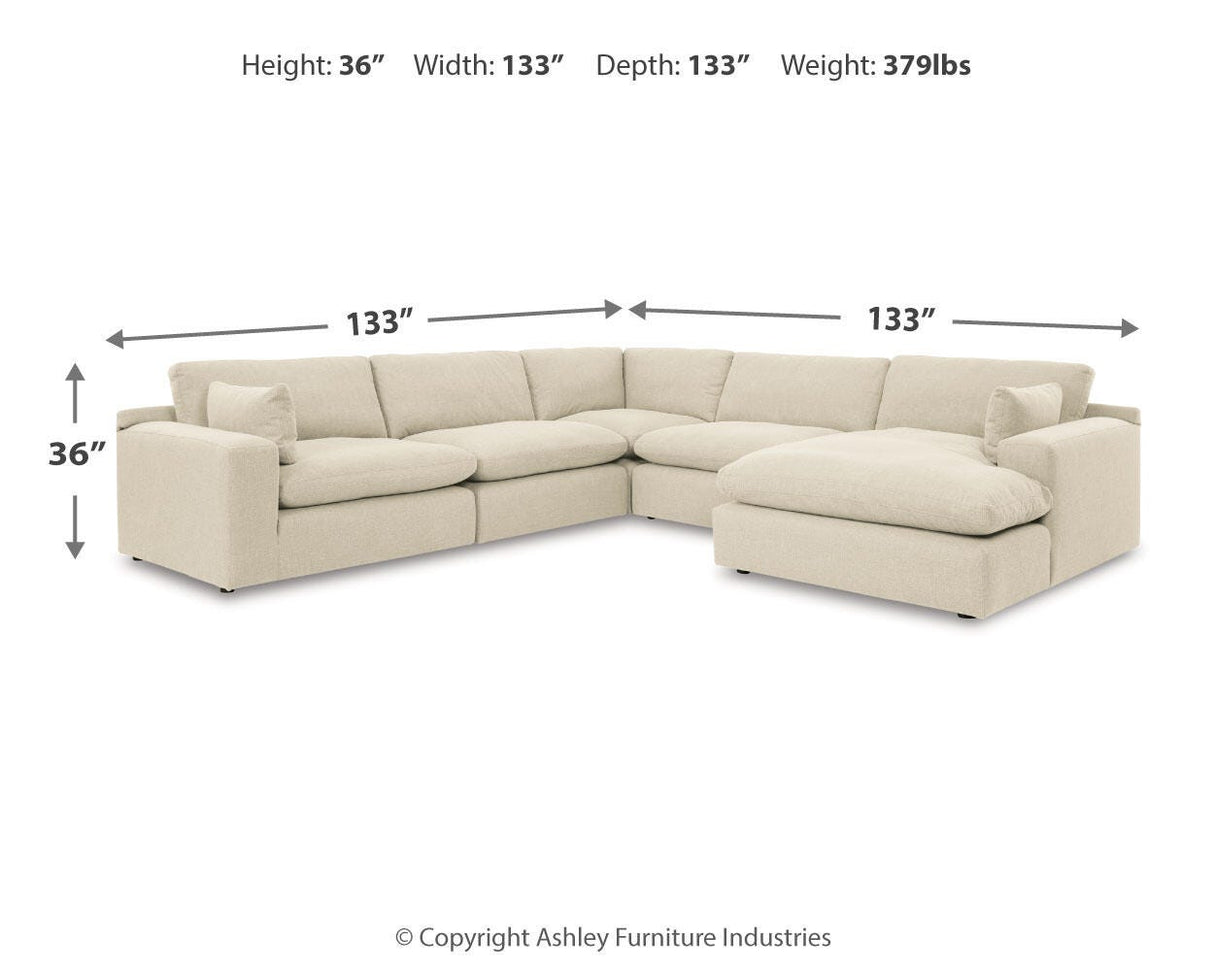 Elyza 5-Piece Sectional with Chaise - 10006S7