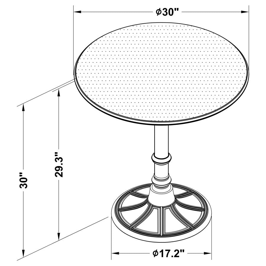 Oswego Round 30-inch Bistro Dining Table Bronze - 100063