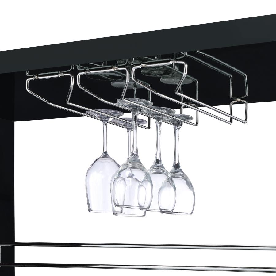 Prescott Rectangular Home Wine Table Black High Gloss - 100165