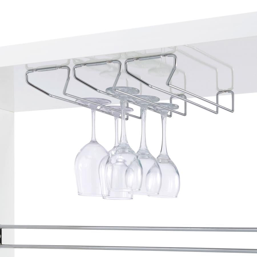Prescott Rectangular Home Bar Table White High Gloss - 100167