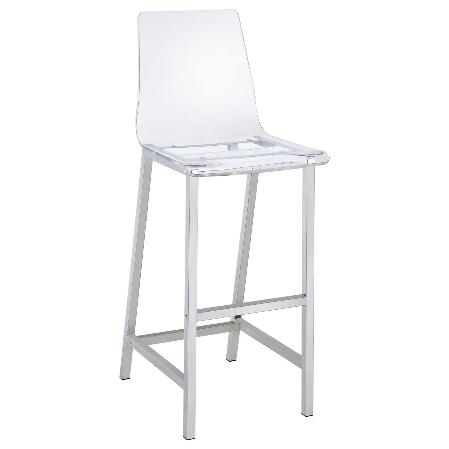 Juelia Clear Acrylic Bar Chair Chrome (Set of 2) - 100295