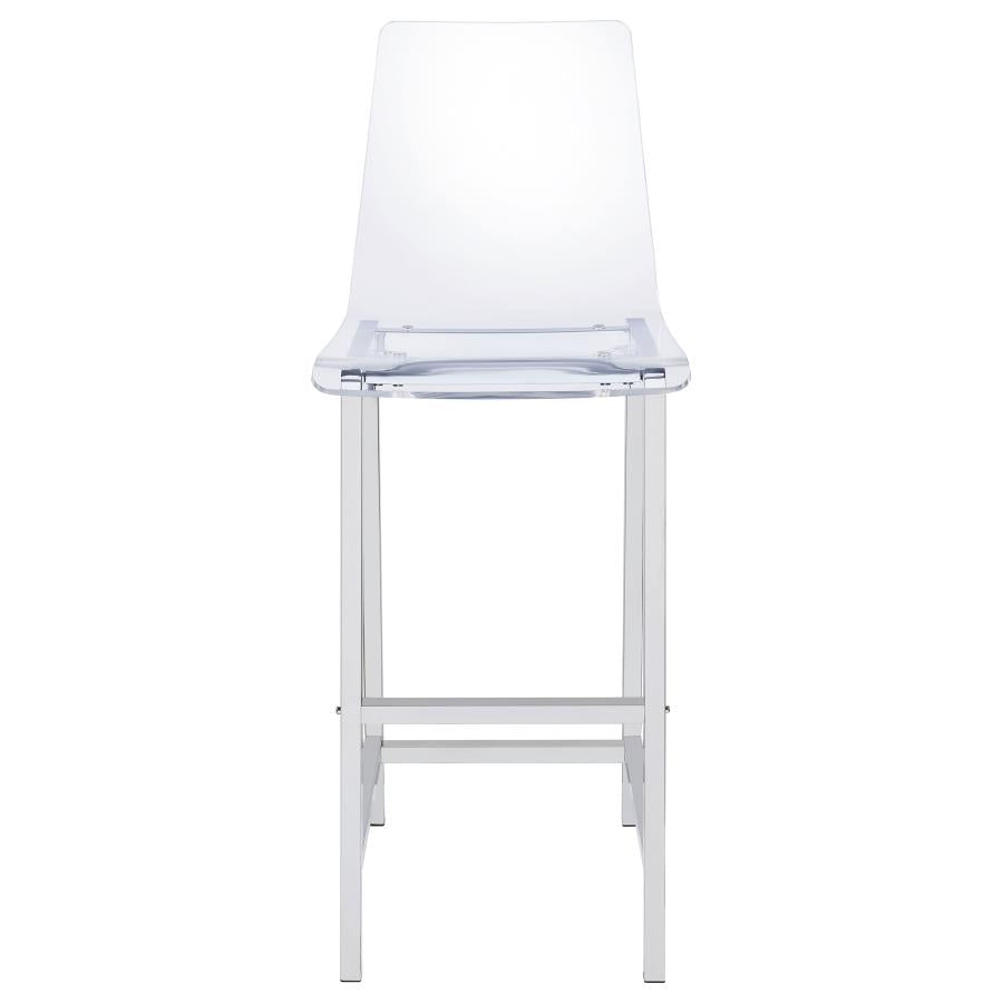 Juelia Clear Acrylic Bar Chair Chrome (Set of 2) - 100295