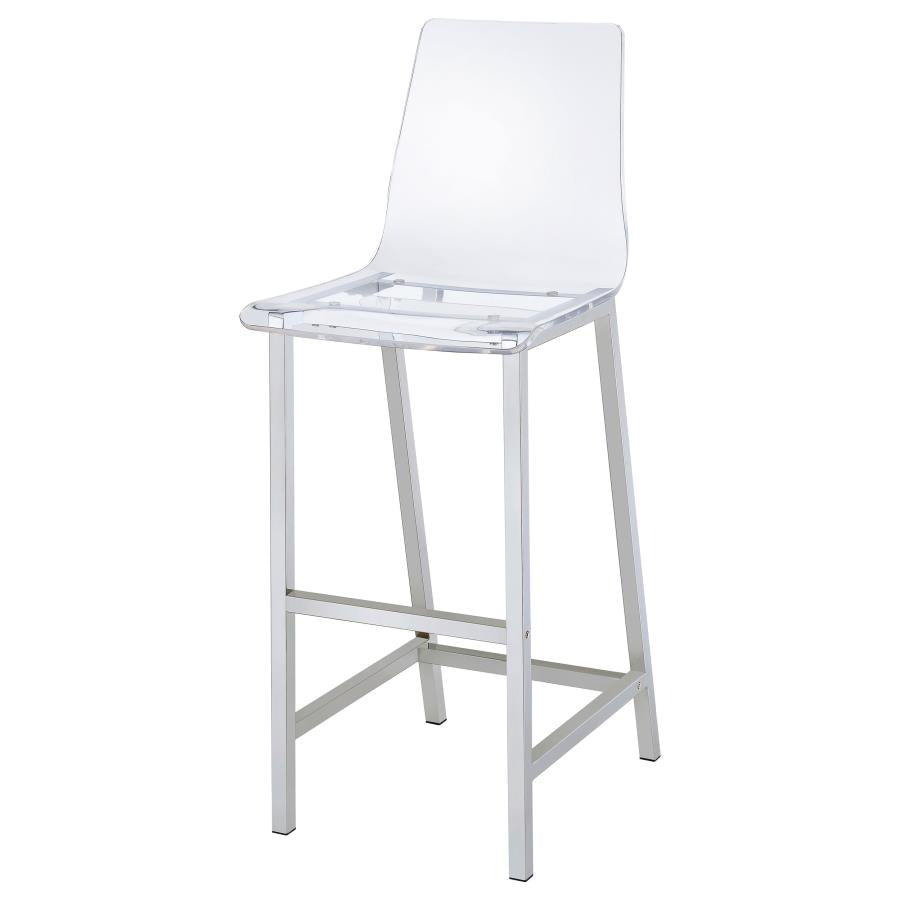 Juelia Clear Acrylic Bar Chair Chrome (Set of 2) - 100295
