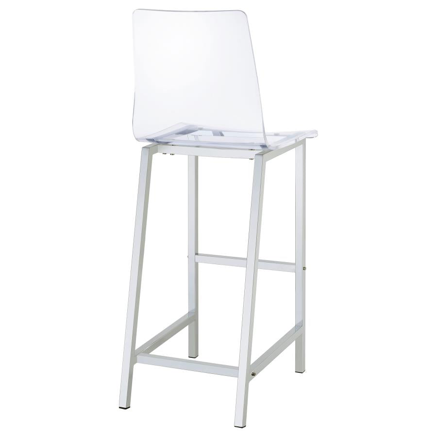 Juelia Clear Acrylic Bar Chair Chrome (Set of 2) - 100295