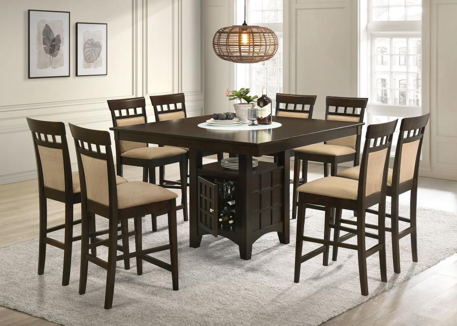 Gabriel 9-piece Square Counter Height Dining Set Cappuccino - 100438-S9A