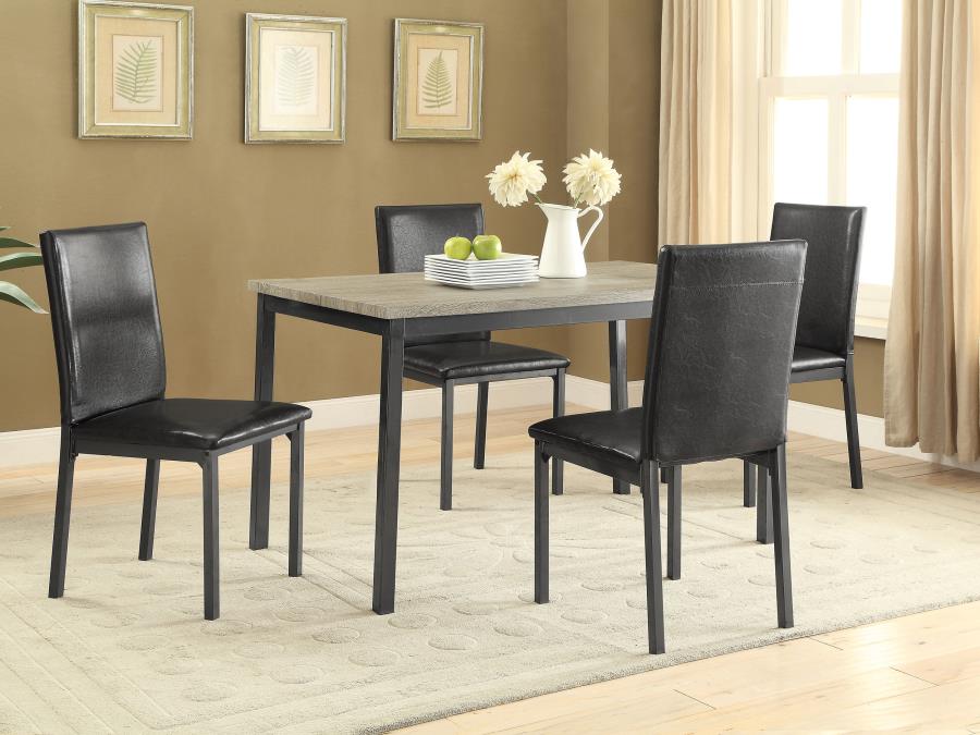 Garza 5-piece Rectangular Dining Table Set Black - 100611-S5