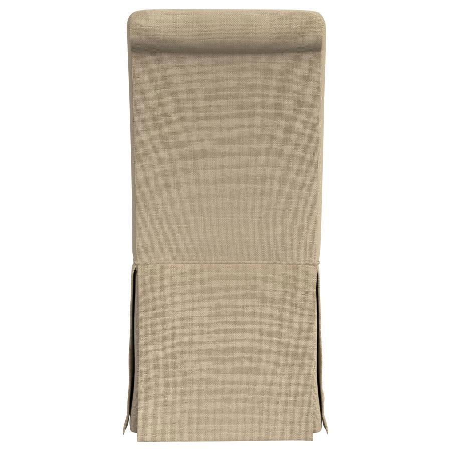 Shawna Upholstered Skirted Side Chair Light Khaki (Set of 2) - 100747