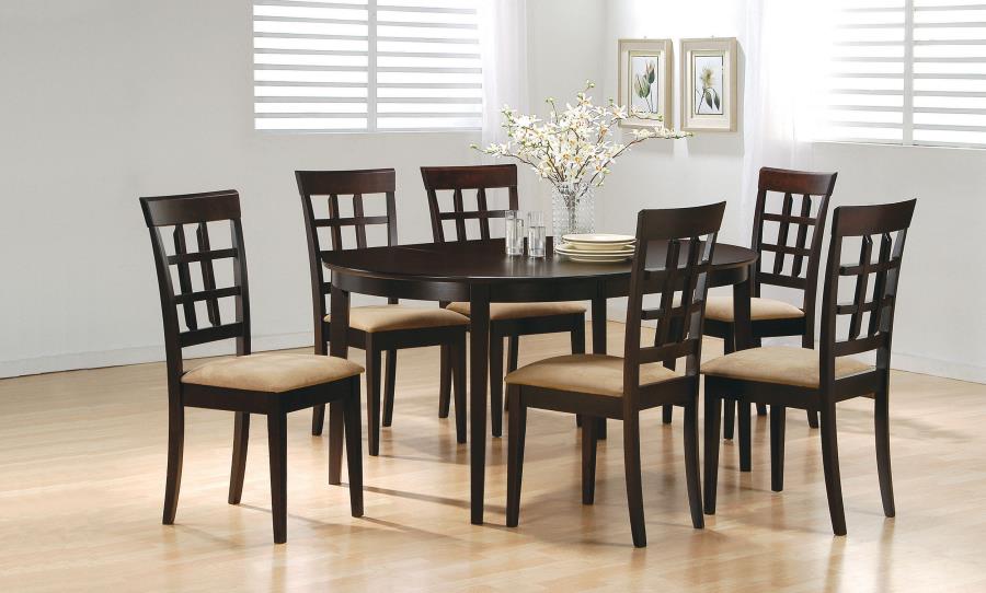 Gabriel Oval 60-inch Extension Leaf Dining Table Cappuccino - 100770