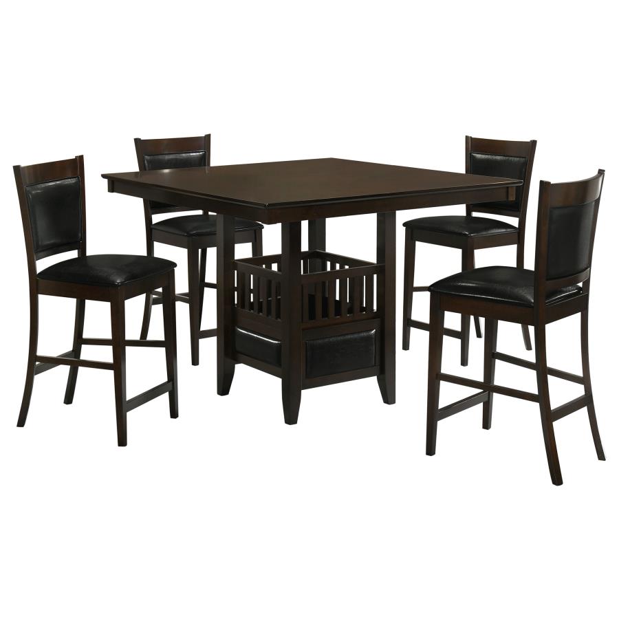Jaden 5-piece Square Counter Height Dining Set Espresso - 100958-S5