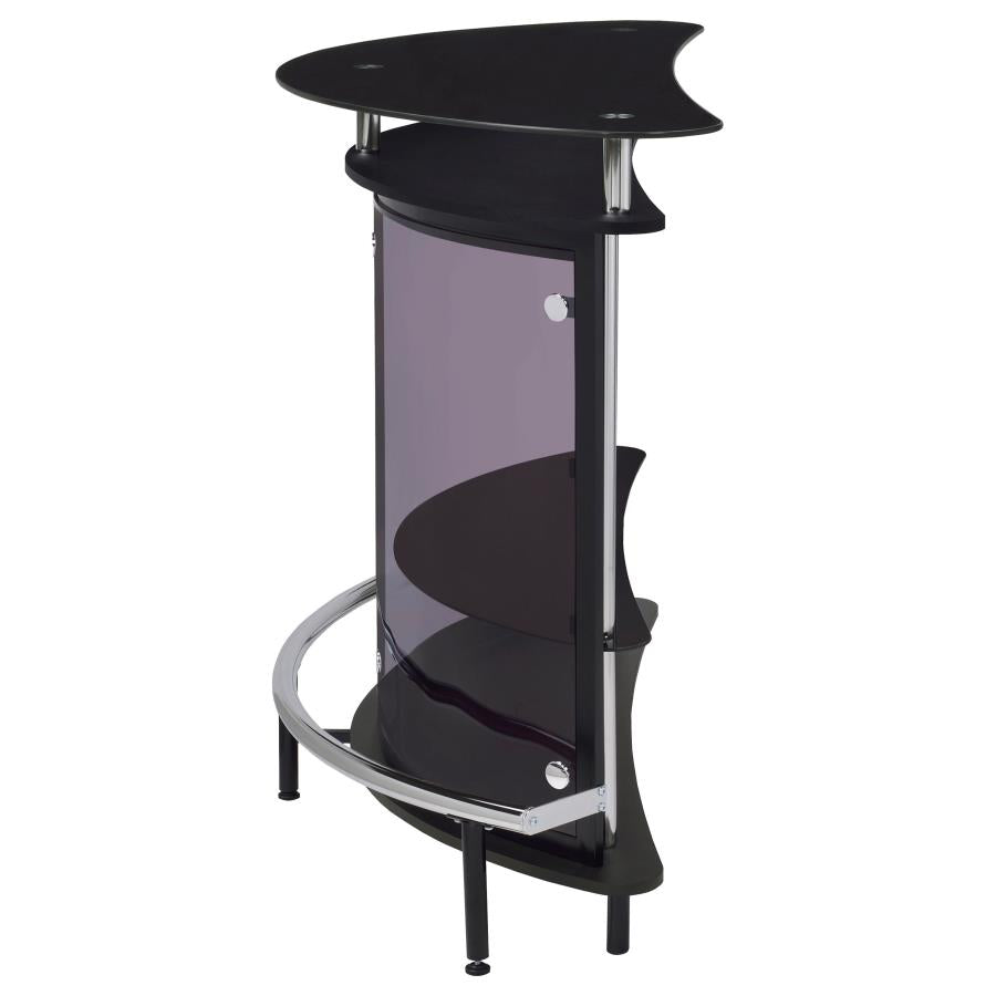 Amarillo Freestanding Glass Top Home Bar Wine Cabinet Black - 101065