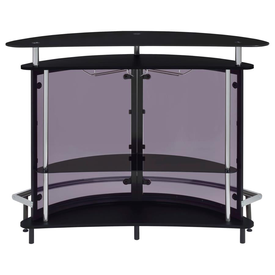 Amarillo Freestanding Glass Top Home Bar Wine Cabinet Black - 101065