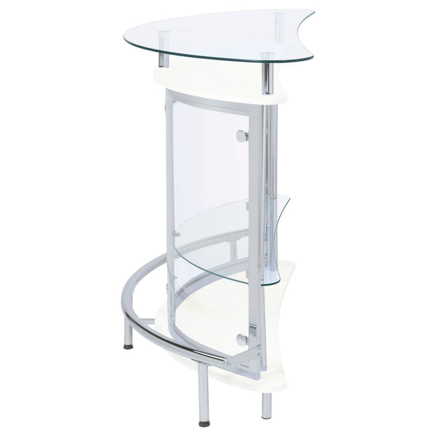 Amarillo Freestanding Glass Top Home Bar Wine Cabinet White - 101066