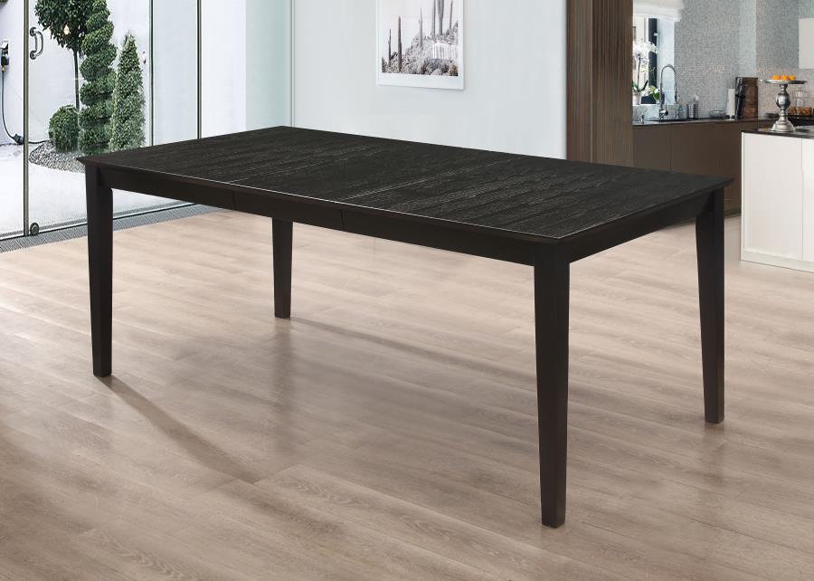Louise Rectangular 78-inch Extension Leaf Dining Table Black - 101561