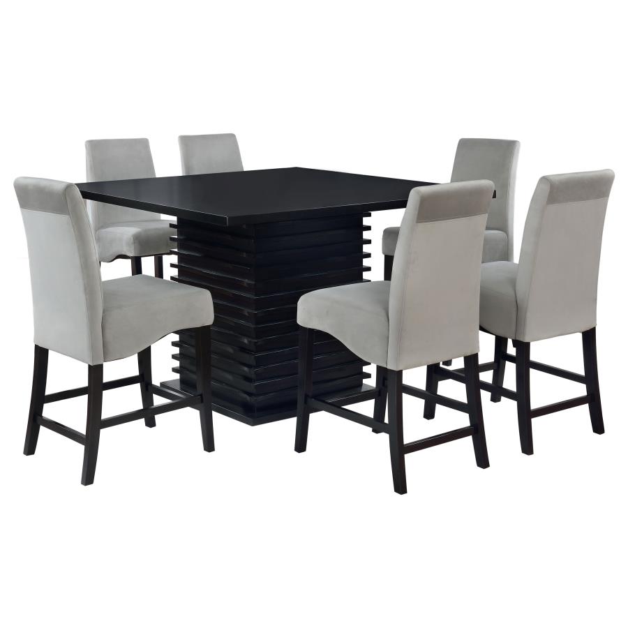 Stanton 7-piece Square Counter Height Dining Table Set Grey - 102068-S7