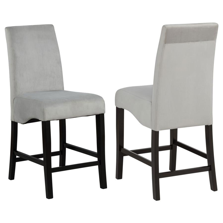 Stanton Velvet Upholstered Counter Chair Grey (Set of 2) - 102069GRY