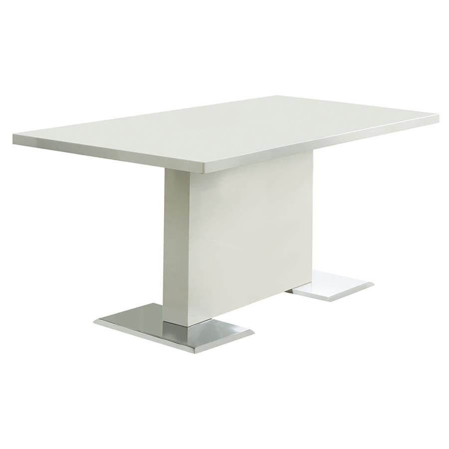 Anges 5-piece Dining Table Set White High Gloss and Black - 102310-S5K