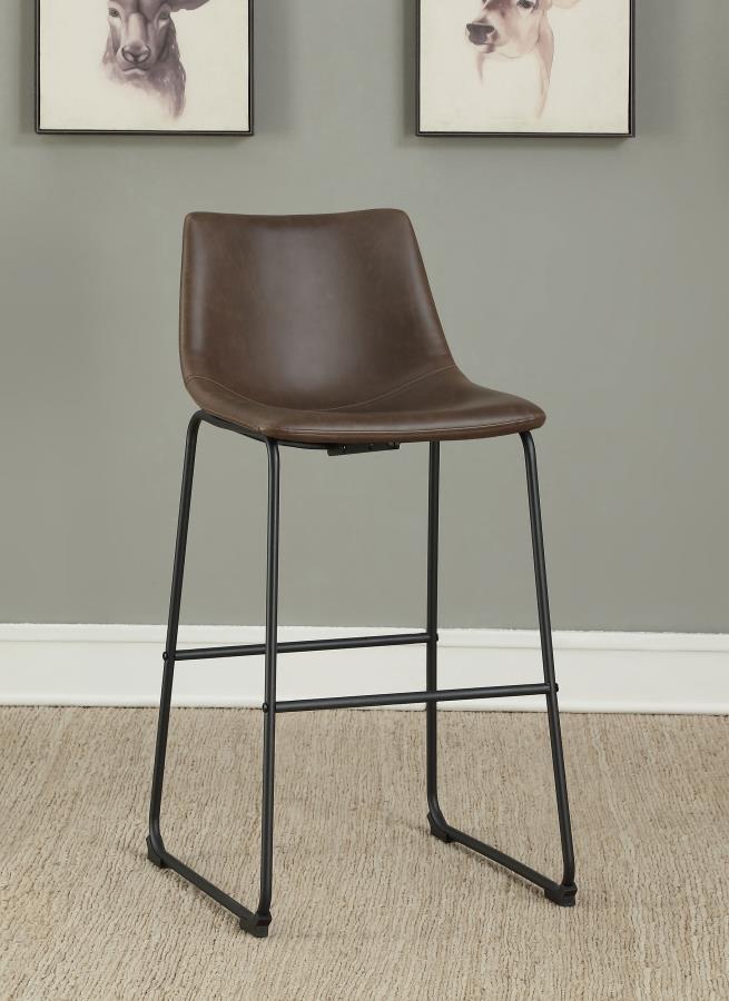 Michelle Upholstered Bar Chair Brown (Set of 2) - 102536