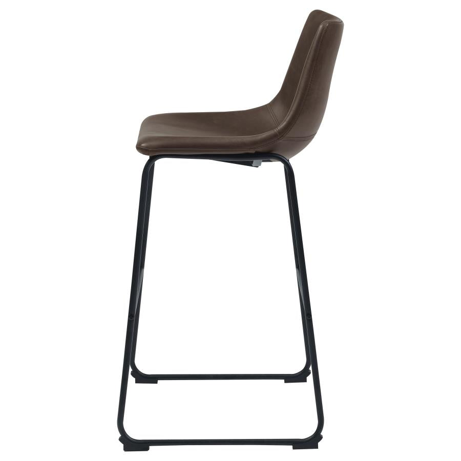Michelle Upholstered Bar Chair Brown (Set of 2) - 102536