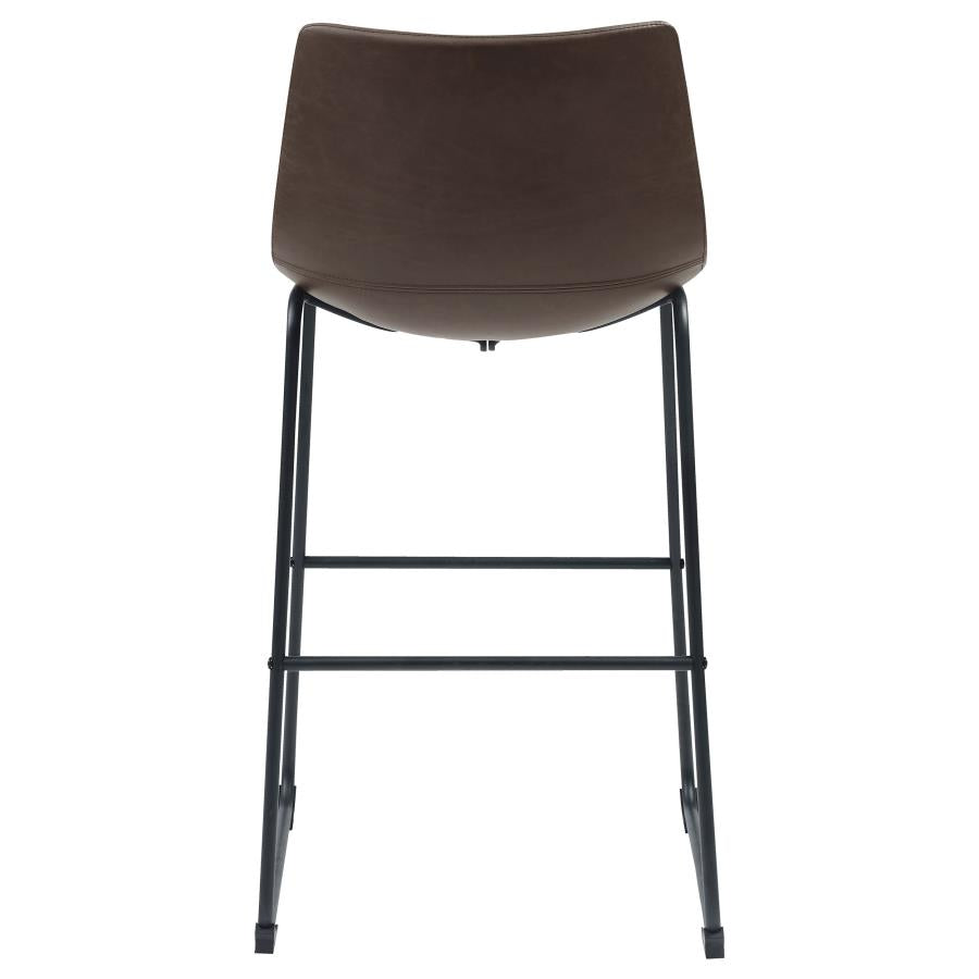 Michelle Upholstered Bar Chair Brown (Set of 2) - 102536