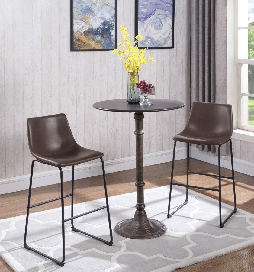 Michelle Upholstered Bar Chair Brown (Set of 2) - 102536