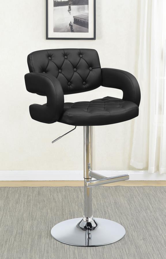 Brandi Adjustable Bar Stool Black and Chrome - 102555