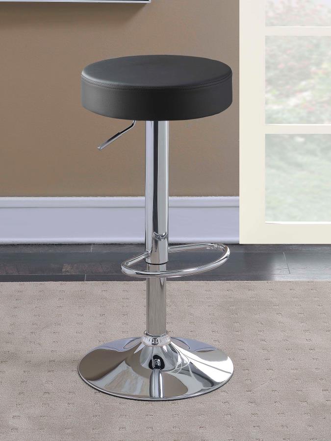 Ramses 29-inch Adjustable Bar Stool Chrome and Black - 102558