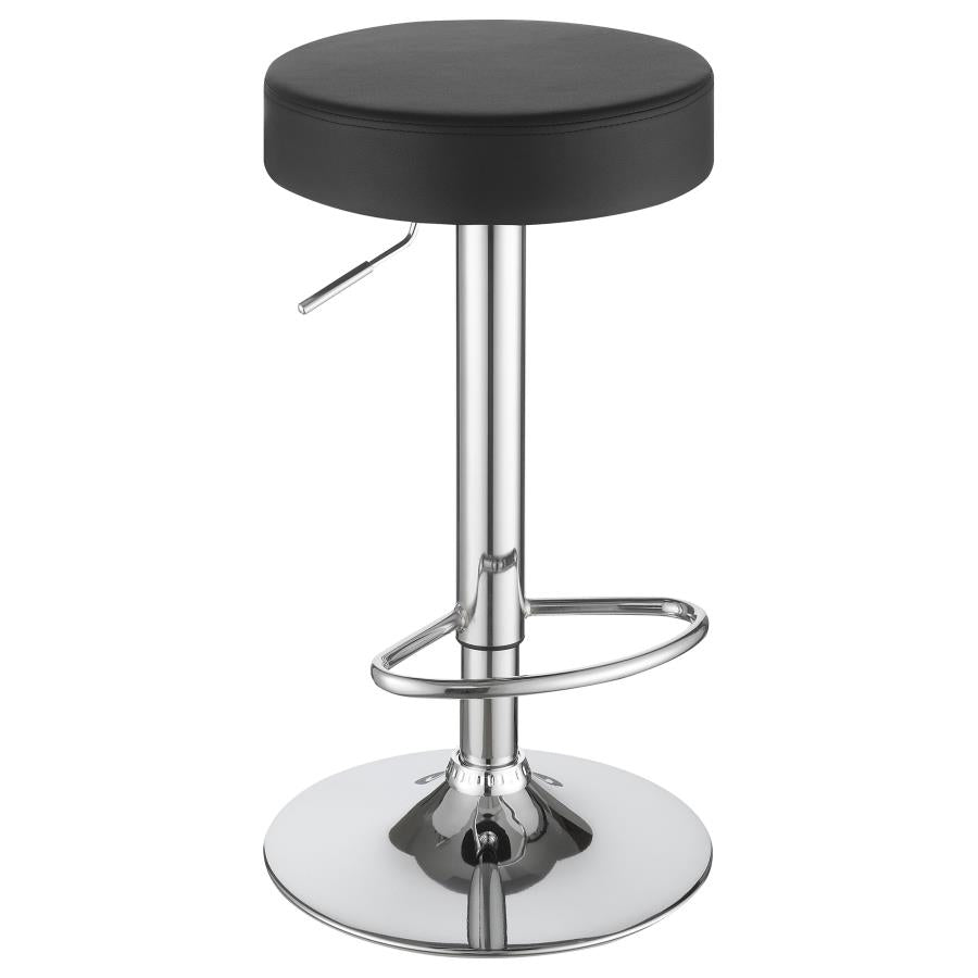 Ramses 29-inch Adjustable Bar Stool Chrome and Black - 102558