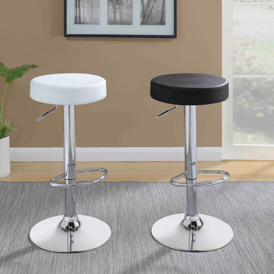 Ramses 29-inch Adjustable Bar Stool Chrome and Black - 102558