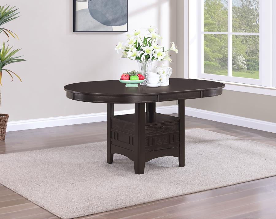 Lavon Oval 60-inch Extension Leaf Dining Table Espresso - 102671