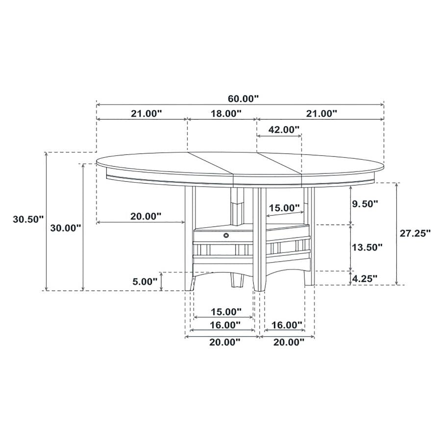 Lavon Oval 60-inch Extension Leaf Dining Table Espresso - 102671