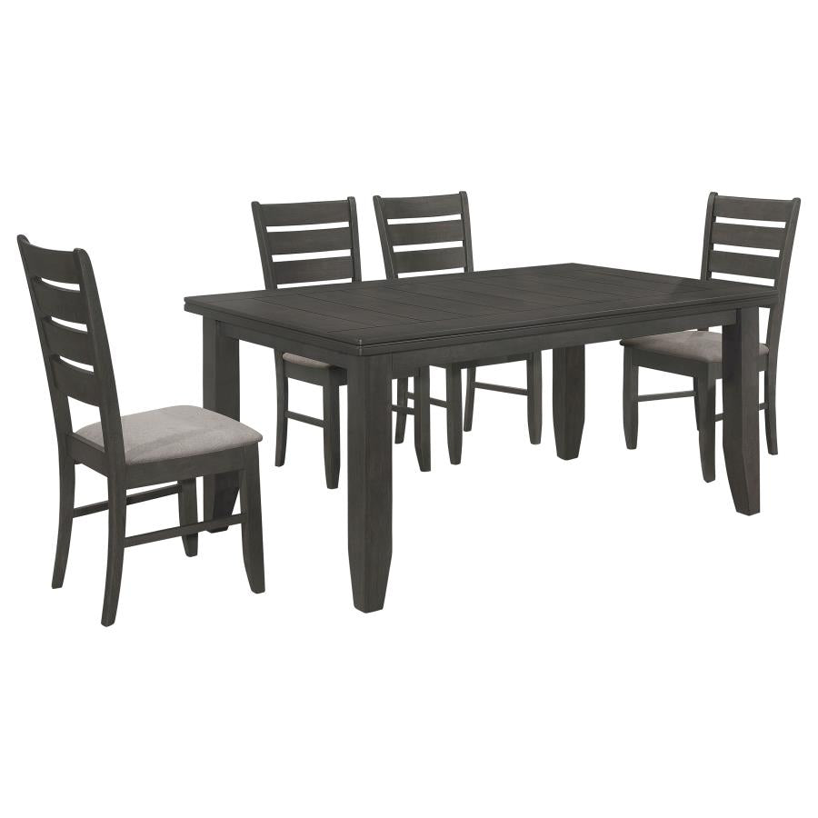 Dalila 5-piece Rectangular Dining Table Set Dark Grey - 102721GRY-S5